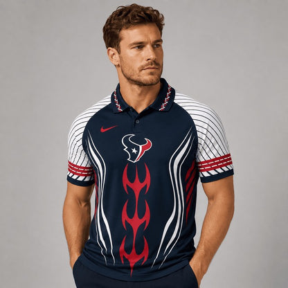 HT Premium NFL Flame Stripe Athletic Polo Shirt