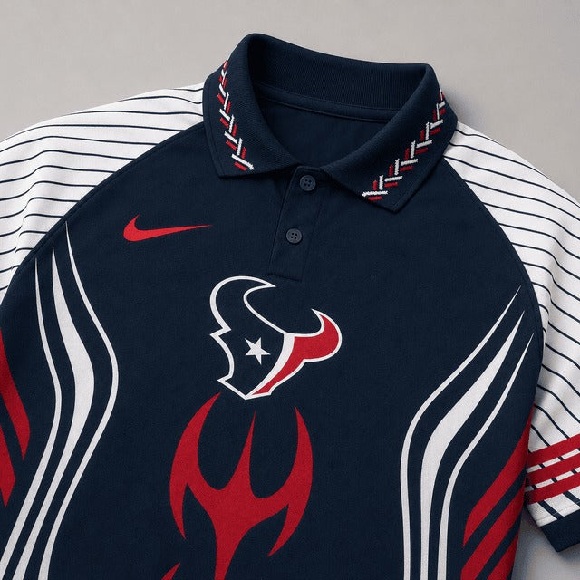 HT Premium NFL Flame Stripe Athletic Polo Shirt