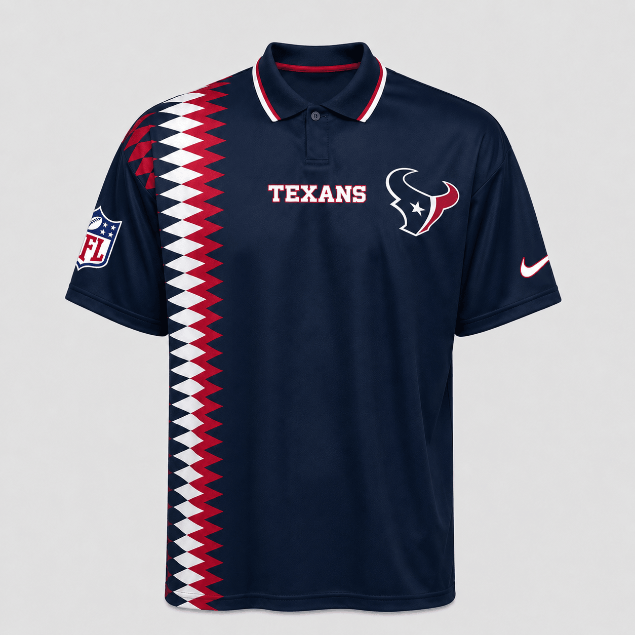 HT Premium NFL Men’s Sporty Zigzag Stripe Polo Shirt