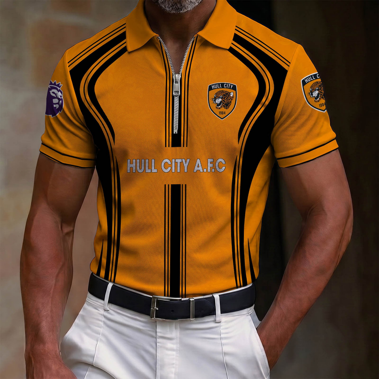 HUL x EPL Lapel Zip POLO Shirt