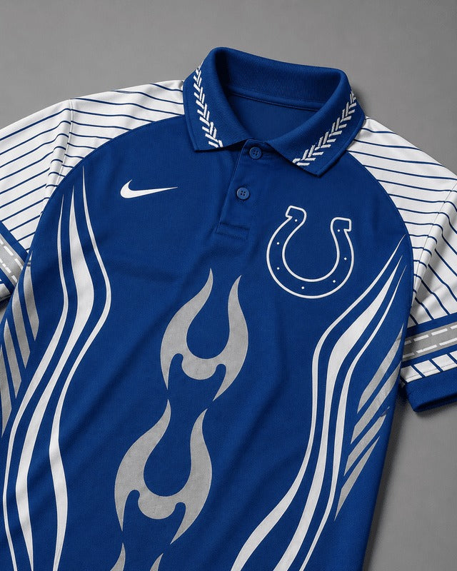 IC Premium NFL Flame Stripe Athletic Polo Shirt