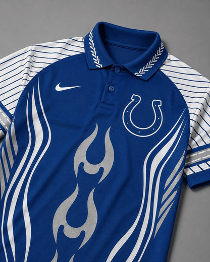 IC Premium NFL Flame Stripe Athletic Polo Shirt