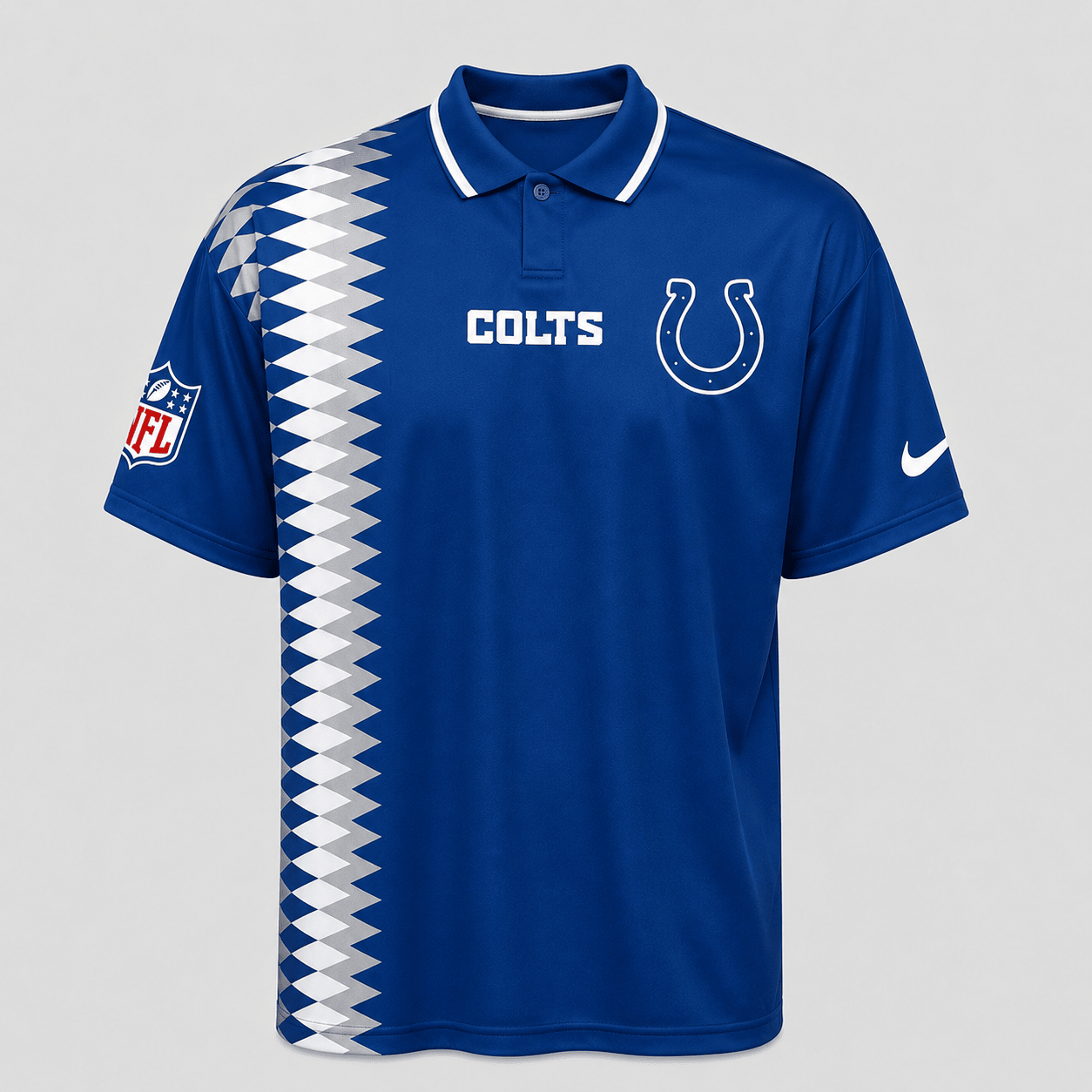 IC Premium NFL Men’s Sporty Zigzag Stripe Polo Shirt