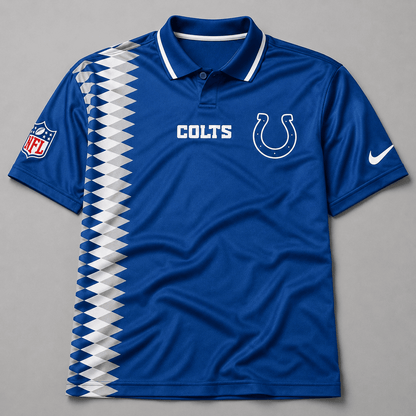 IC Premium NFL Men’s Sporty Zigzag Stripe Polo Shirt