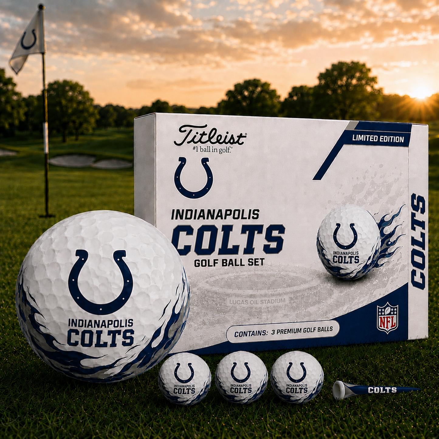 IND x NFL Inspired Golf Ball Set  3 Premium Golf Balls