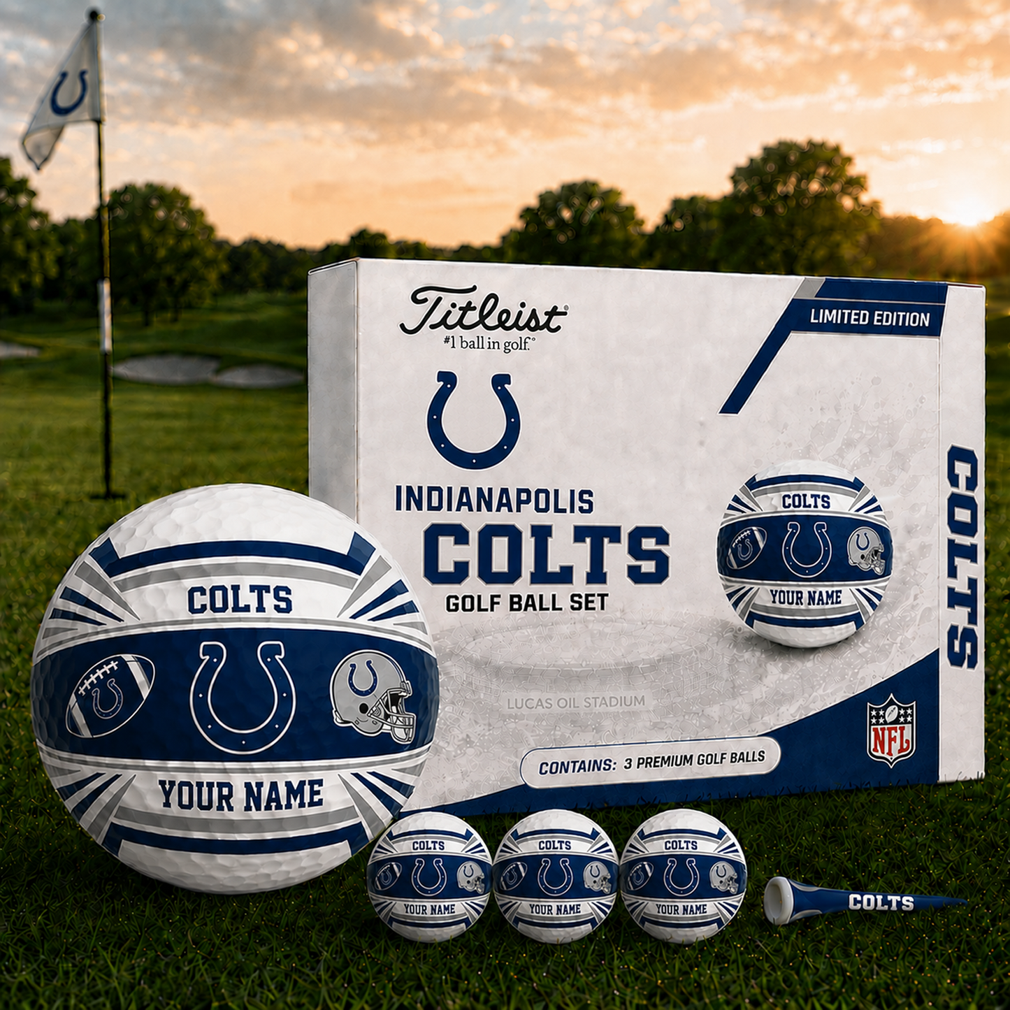 IND x NFL Inspired Golf Ball Set  3 Premium Golf Balls V2
