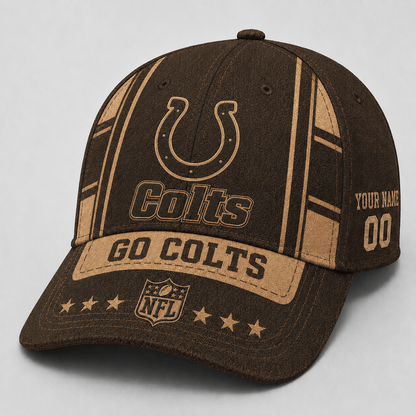 IND x NFL Premium Vintage Leather Personalized Cap for Loyal Fans