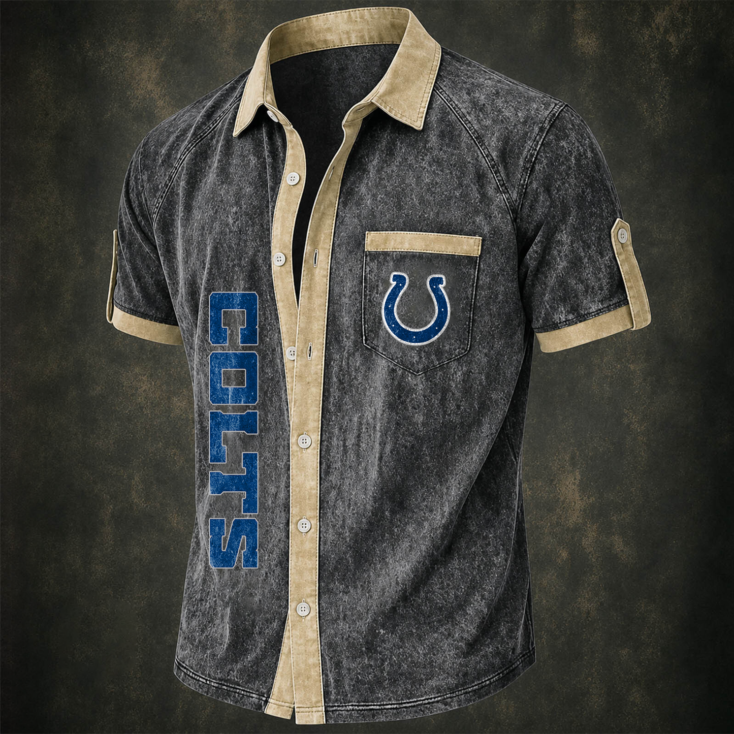 IND x NFL Short-Sleeve Button-Up Sports Shirt