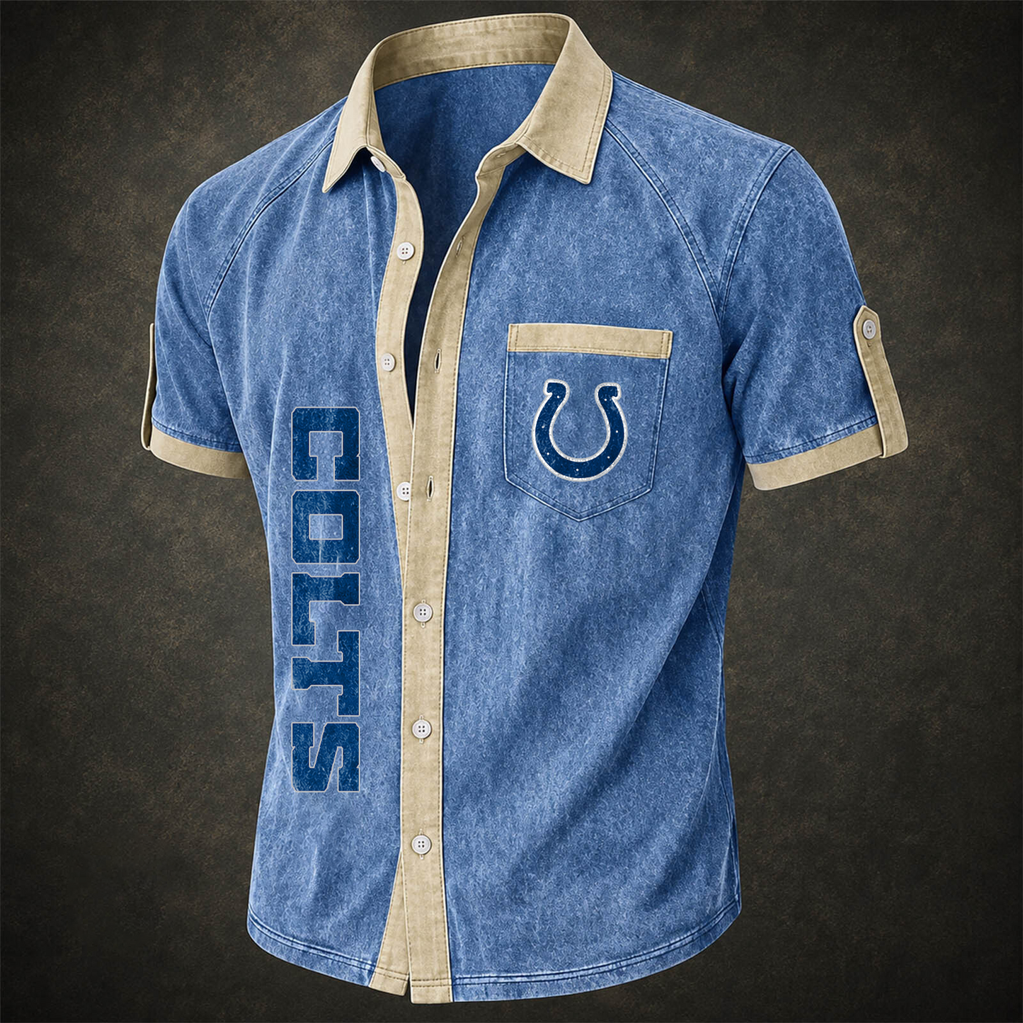 IND x NFL Short-Sleeve Button-Up Sports Shirt