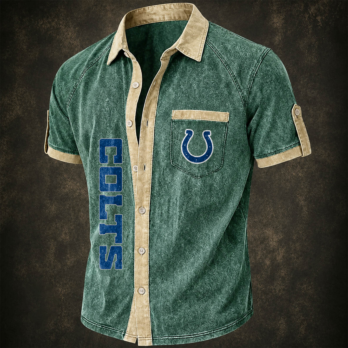 IND x NFL Short-Sleeve Button-Up Sports Shirt