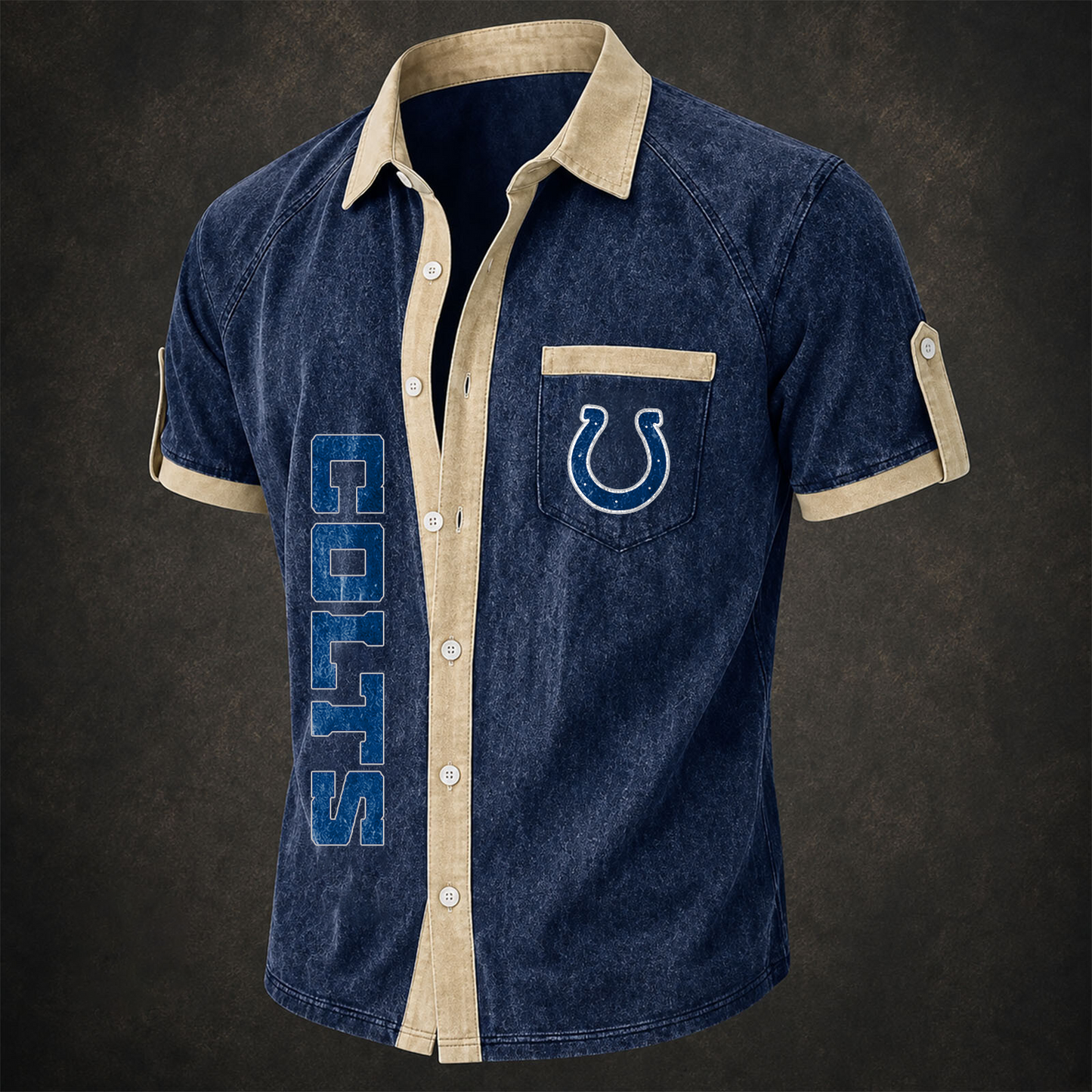 IND x NFL Short-Sleeve Button-Up Sports Shirt