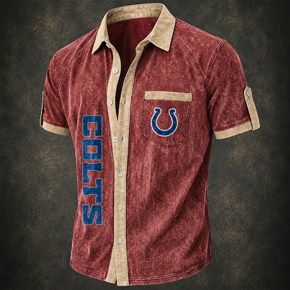 IND x NFL Short-Sleeve Button-Up Sports Shirt