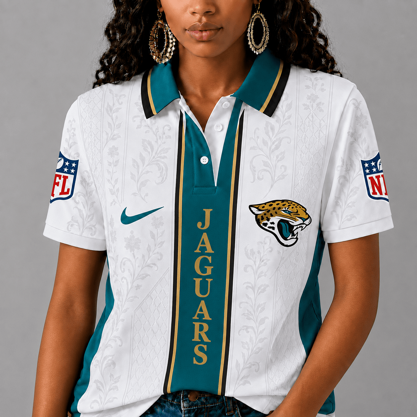 JAC x NFL Premium Floral Elegance Polo Shirt