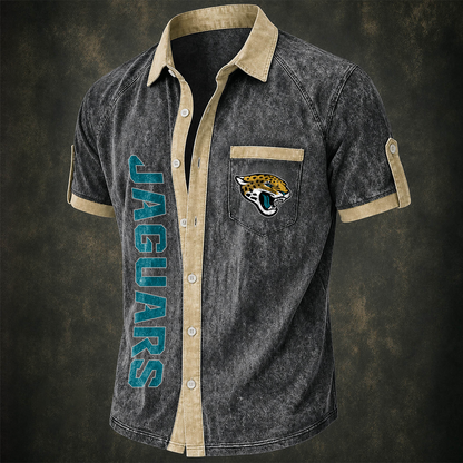 JAX x NFL Short-Sleeve Button-Up Sports Shirt