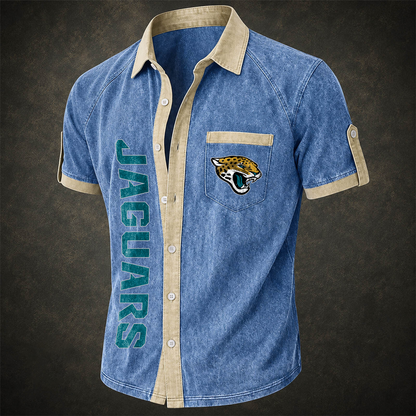 JAX x NFL Short-Sleeve Button-Up Sports Shirt