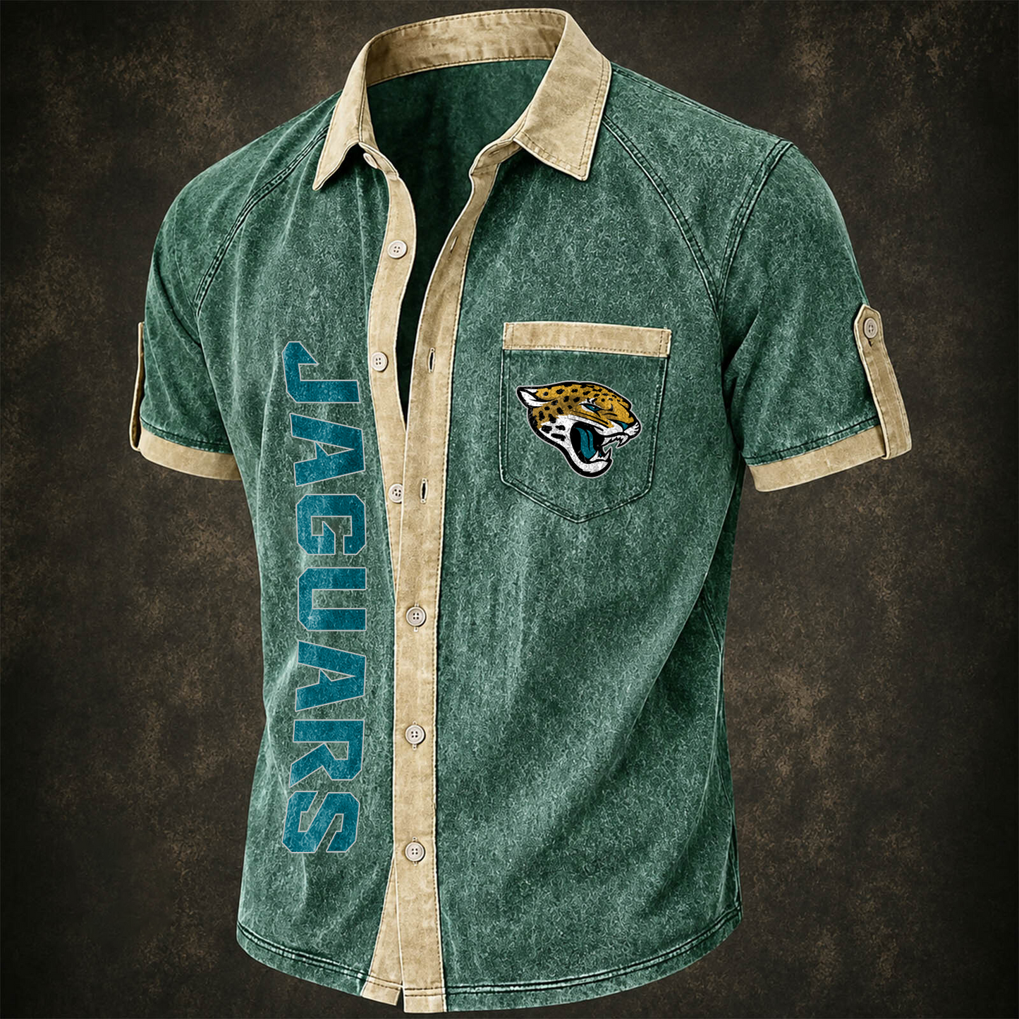 JAX x NFL Short-Sleeve Button-Up Sports Shirt