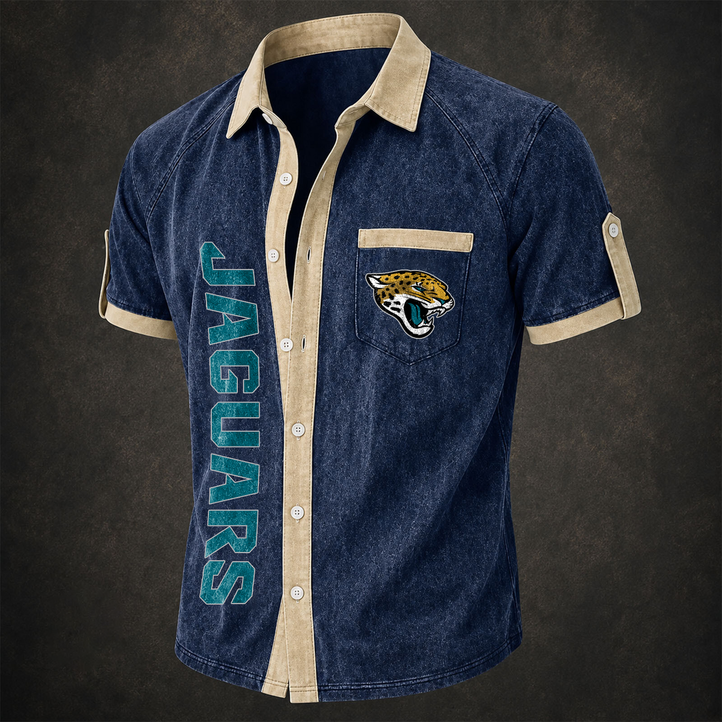 JAX x NFL Short-Sleeve Button-Up Sports Shirt