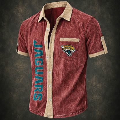 JAX x NFL Short-Sleeve Button-Up Sports Shirt
