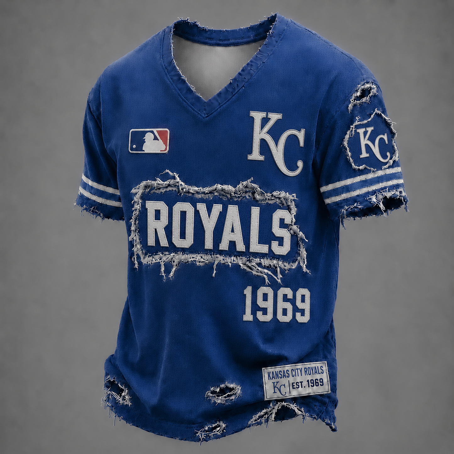 KC x MLB LUXURY V-Neck T-Shirt 0406 DatND DVT