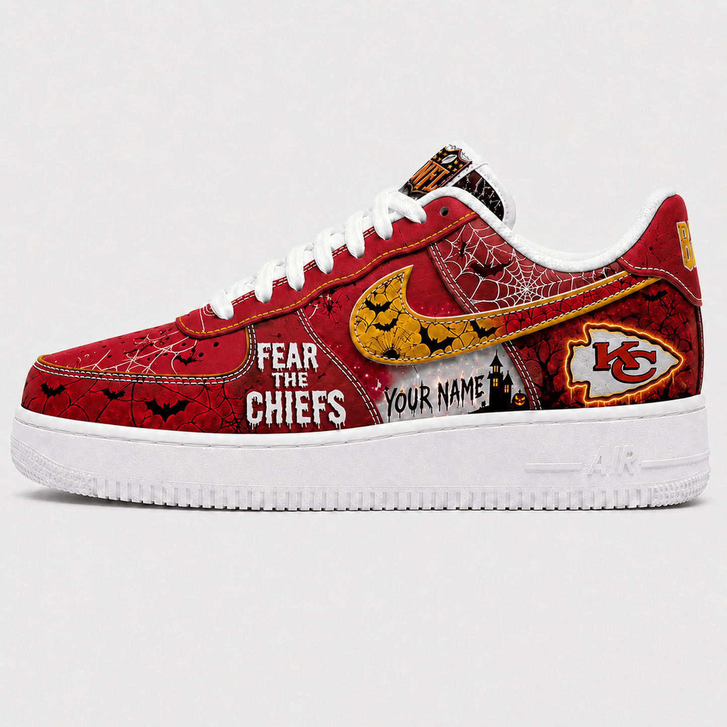 KC x NFL Fear The Team Halloween AF1 Sneakers 1807