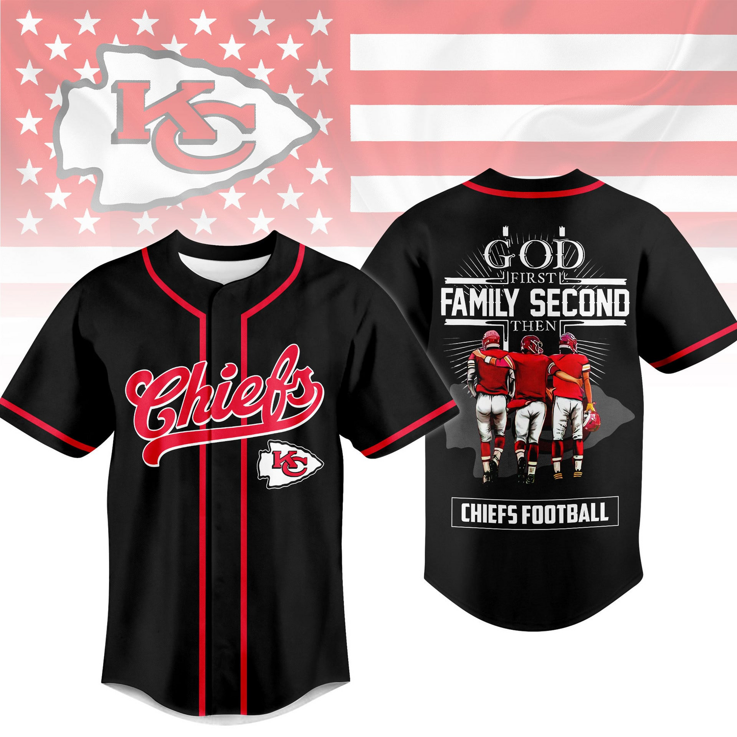 KC x NFL God First, Family Second ƒ?? Faith & Brotherhood Football Jersey
