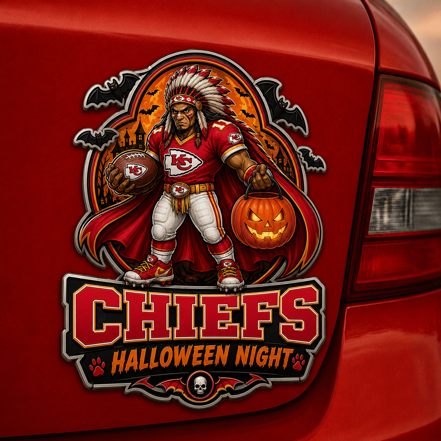 KC x NFL Halloween Edition Car Namge Badge
