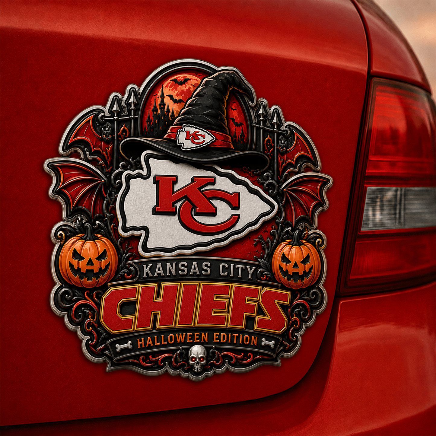 KC x NFL Halloween Edition Car Namge Badge