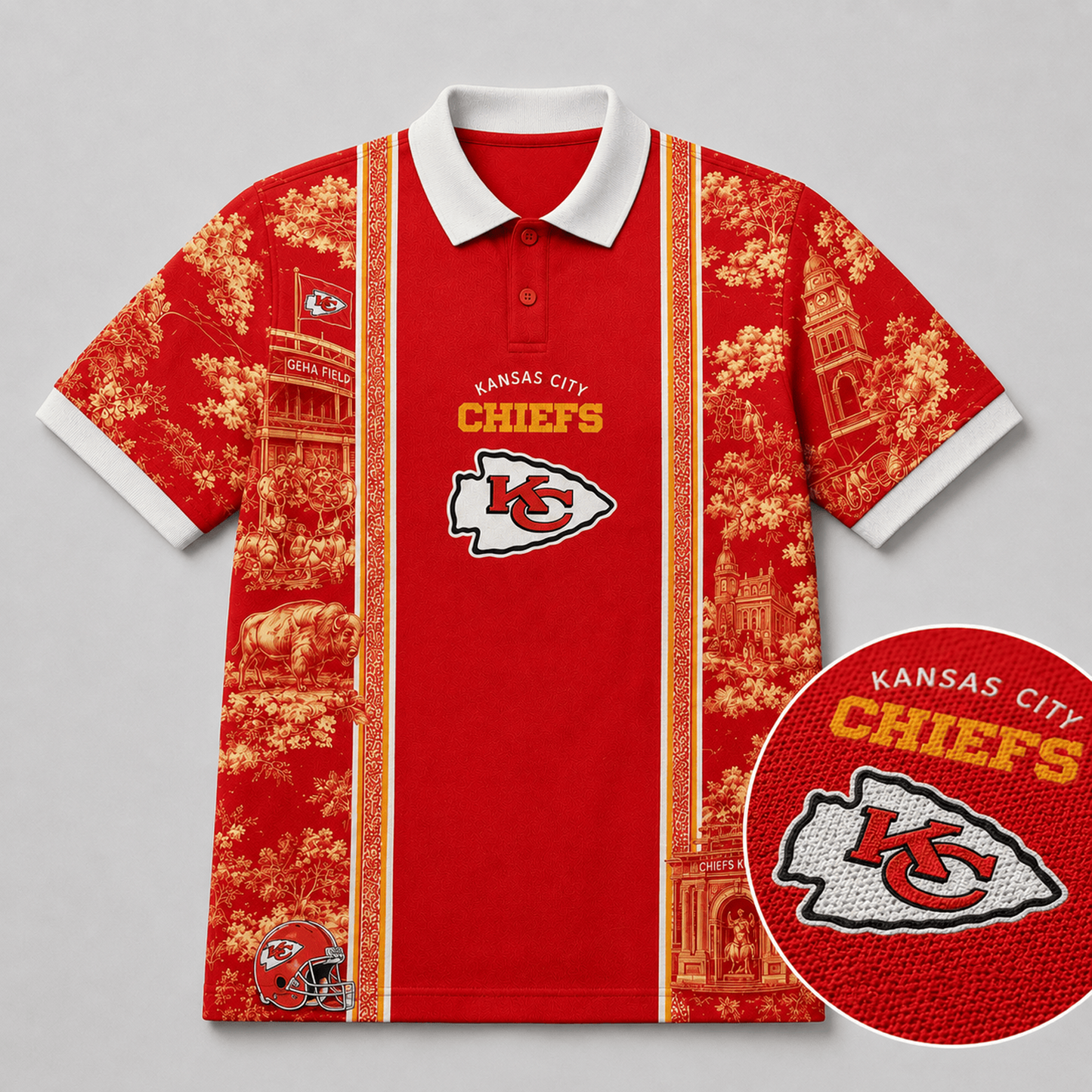 KC x NFL Heritage Cityscape Polo Shirt for Loyal Fans
