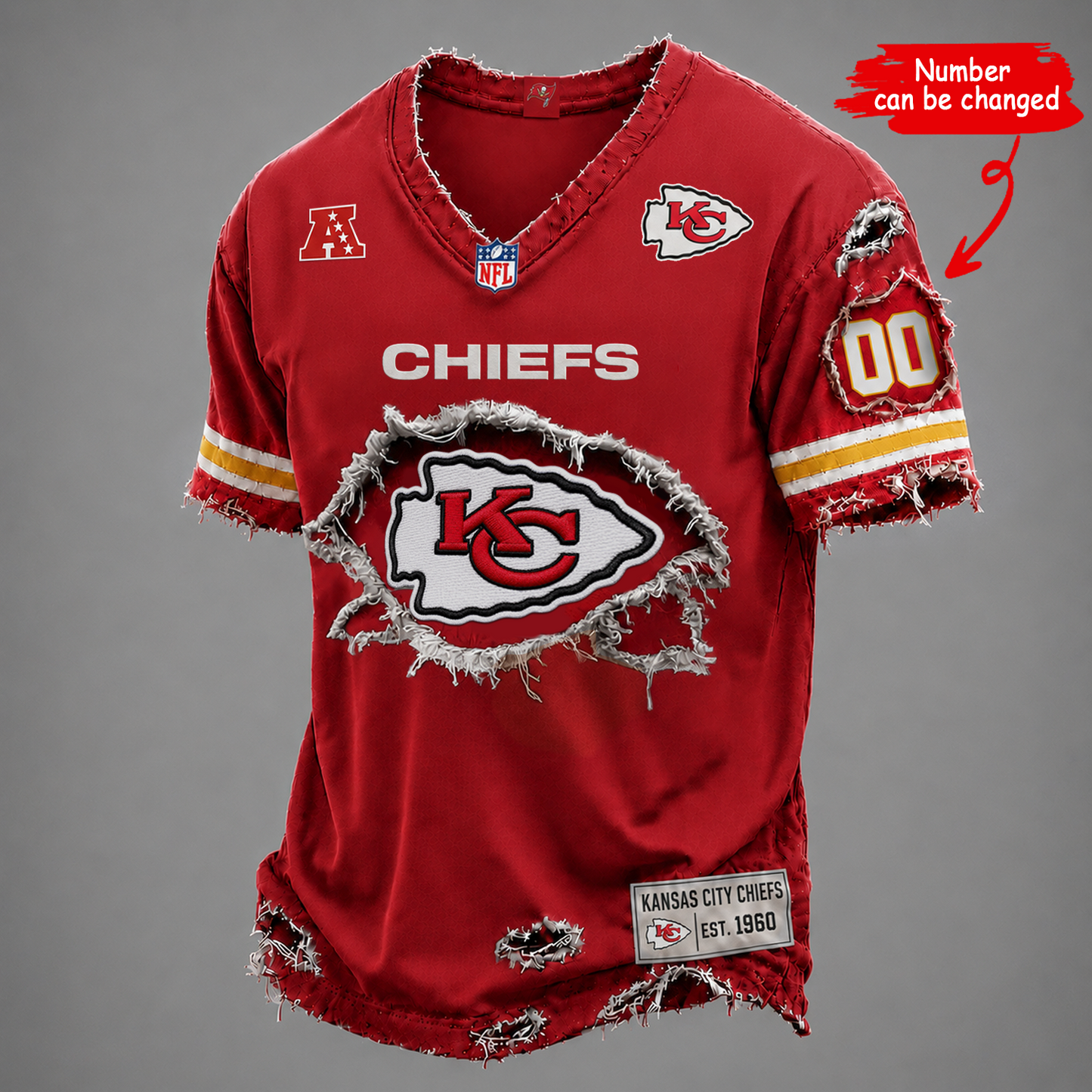 KC x NFL LUXURY V-Neck T-Shirt V2 1506