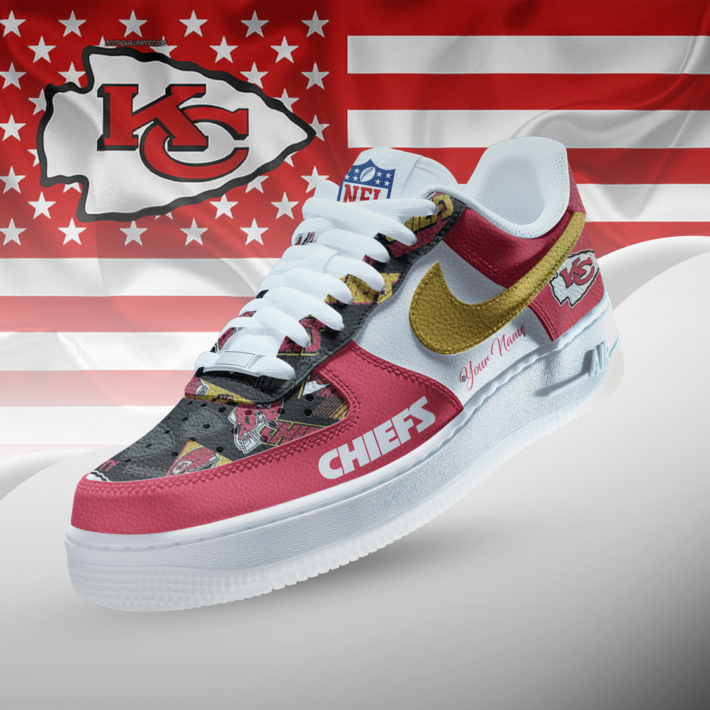 KC x NFL Personalized Team Icon AF1 Shoes