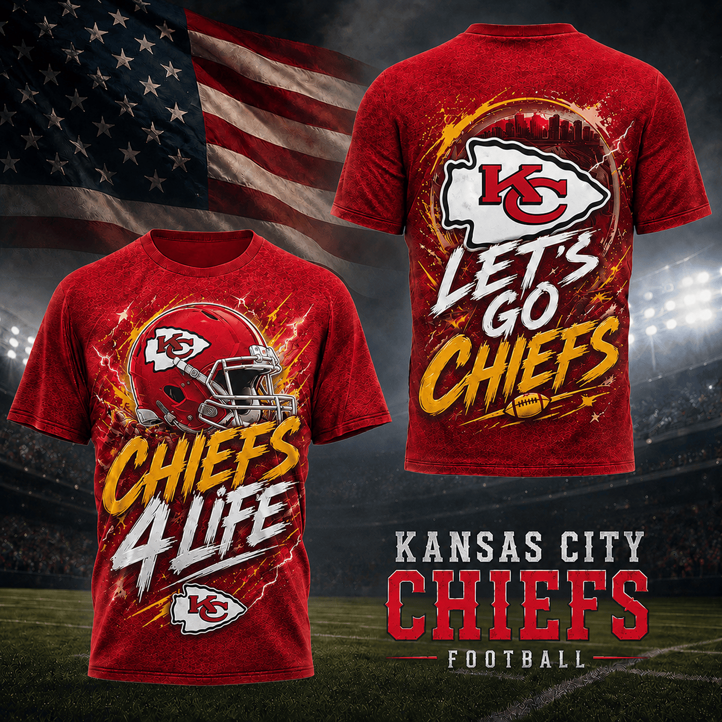 KC x NFL Premium Fan For Life 3D Shirt