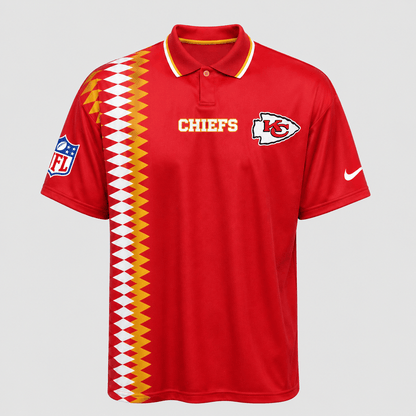KCC Premium NFL Men’s Sporty Zigzag Stripe Polo Shirt