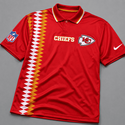 KCC Premium NFL Men’s Sporty Zigzag Stripe Polo Shirt