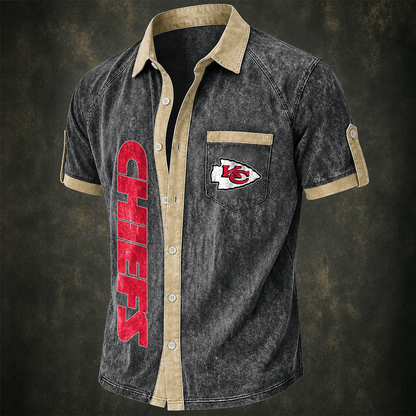 KCC x NFL Short-Sleeve Button-Up Sports Shirt