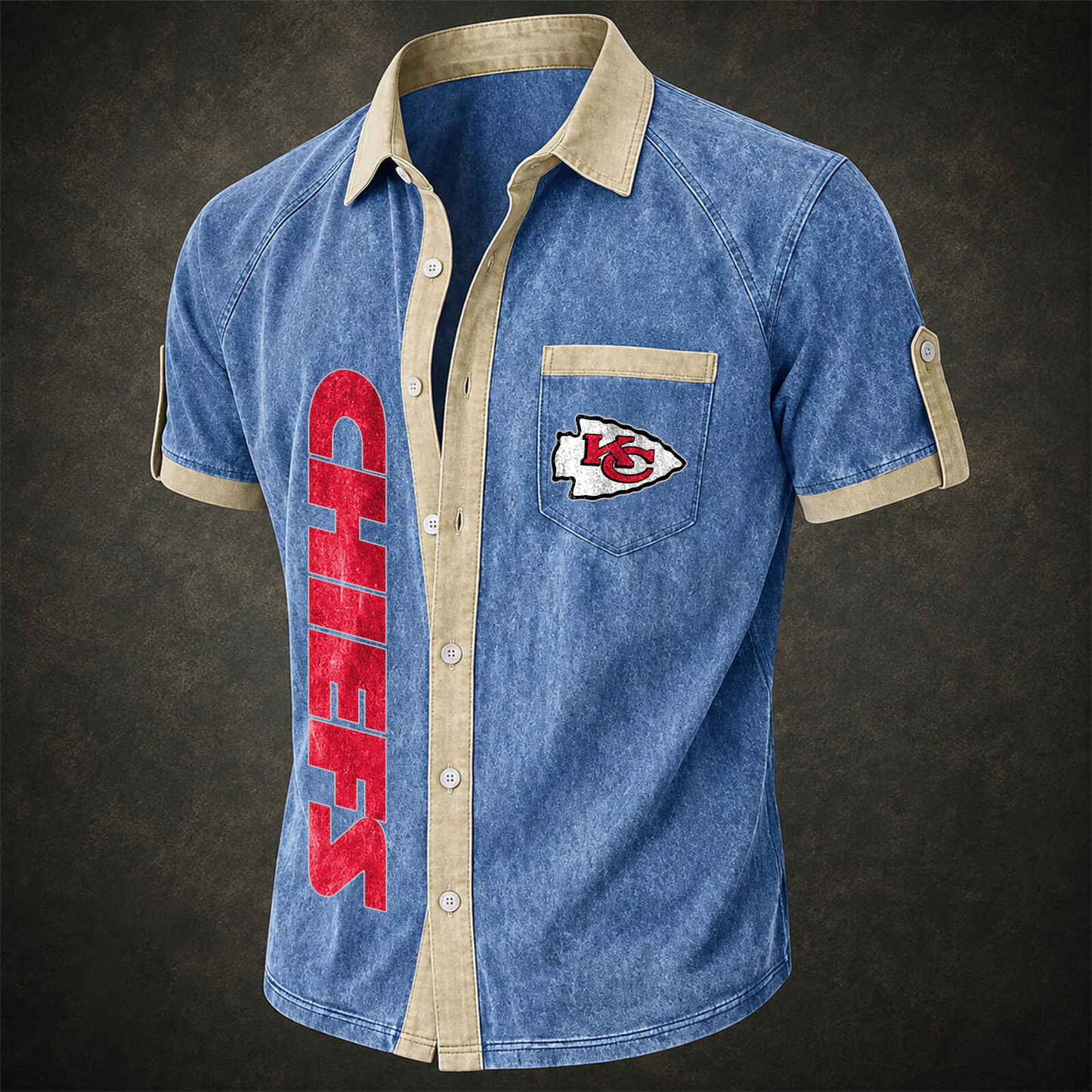 KCC x NFL Short-Sleeve Button-Up Sports Shirt