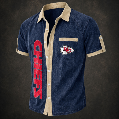 KCC x NFL Short-Sleeve Button-Up Sports Shirt