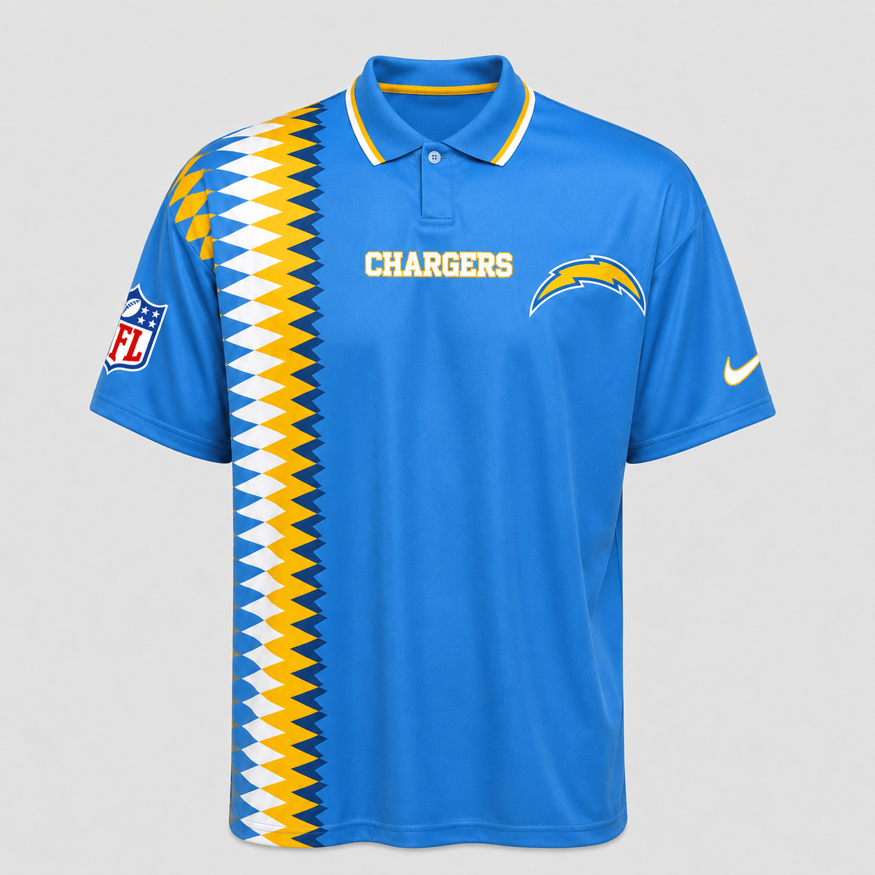 LAC Premium NFL Men’s Sporty Zigzag Stripe Polo Shirt