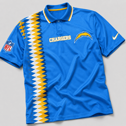 LAC Premium NFL Men’s Sporty Zigzag Stripe Polo Shirt