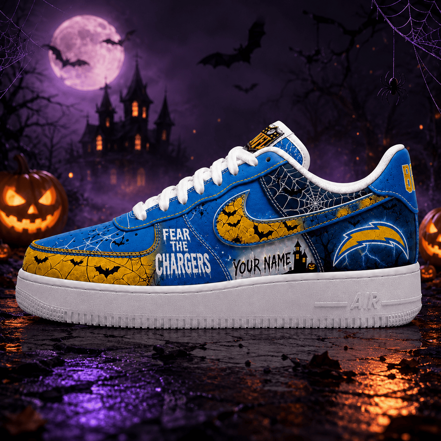 LAC x NFL Fear The Team Halloween AF1 Sneakers 1807