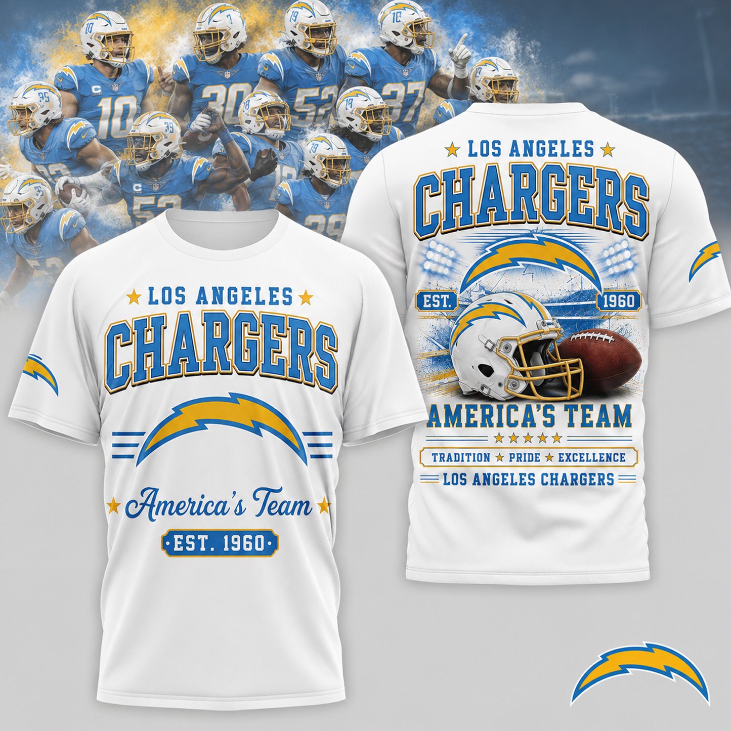 LAC x NFL Premium Team Tradition Pride 3D Shirt