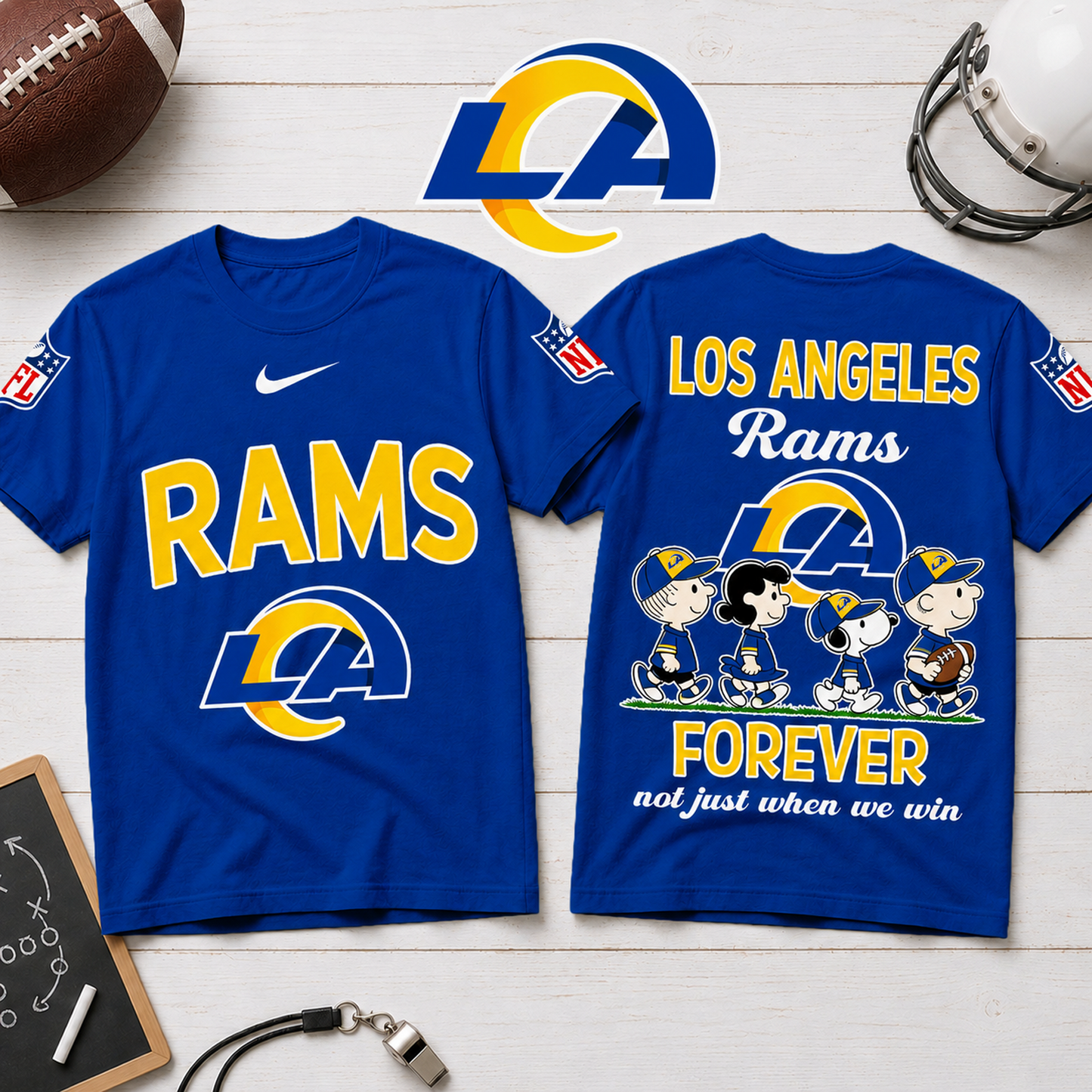 LAR x NFL Forever ƒ?? Peanuts Football Fan 3D Shirt 2007