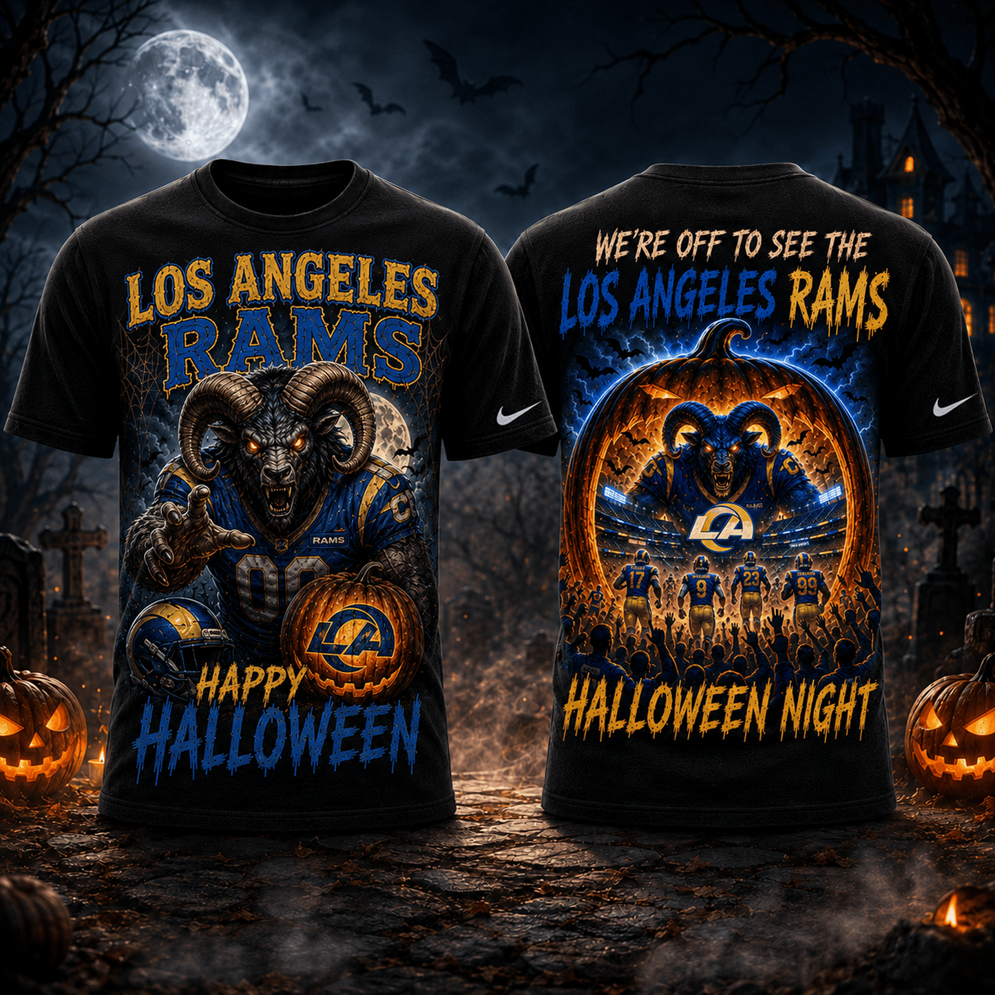 LAR x NFL Halloween Game Day 3D Shirt
