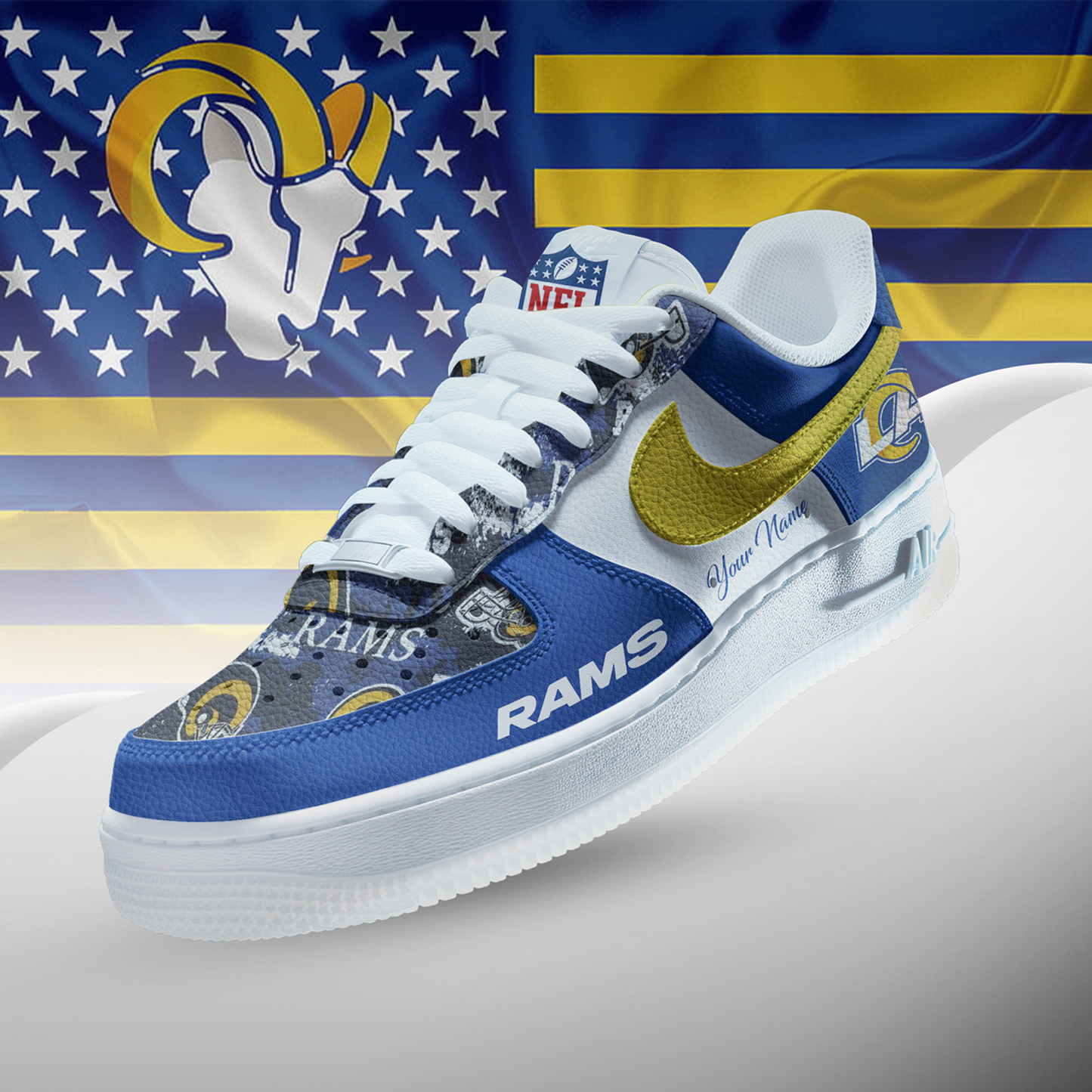 LAR x NFL Personalized Team Icon AF1 Shoes