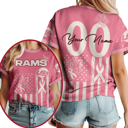 LAR x NFL Premium Butterfly Ribbon Custom 3D Shirt