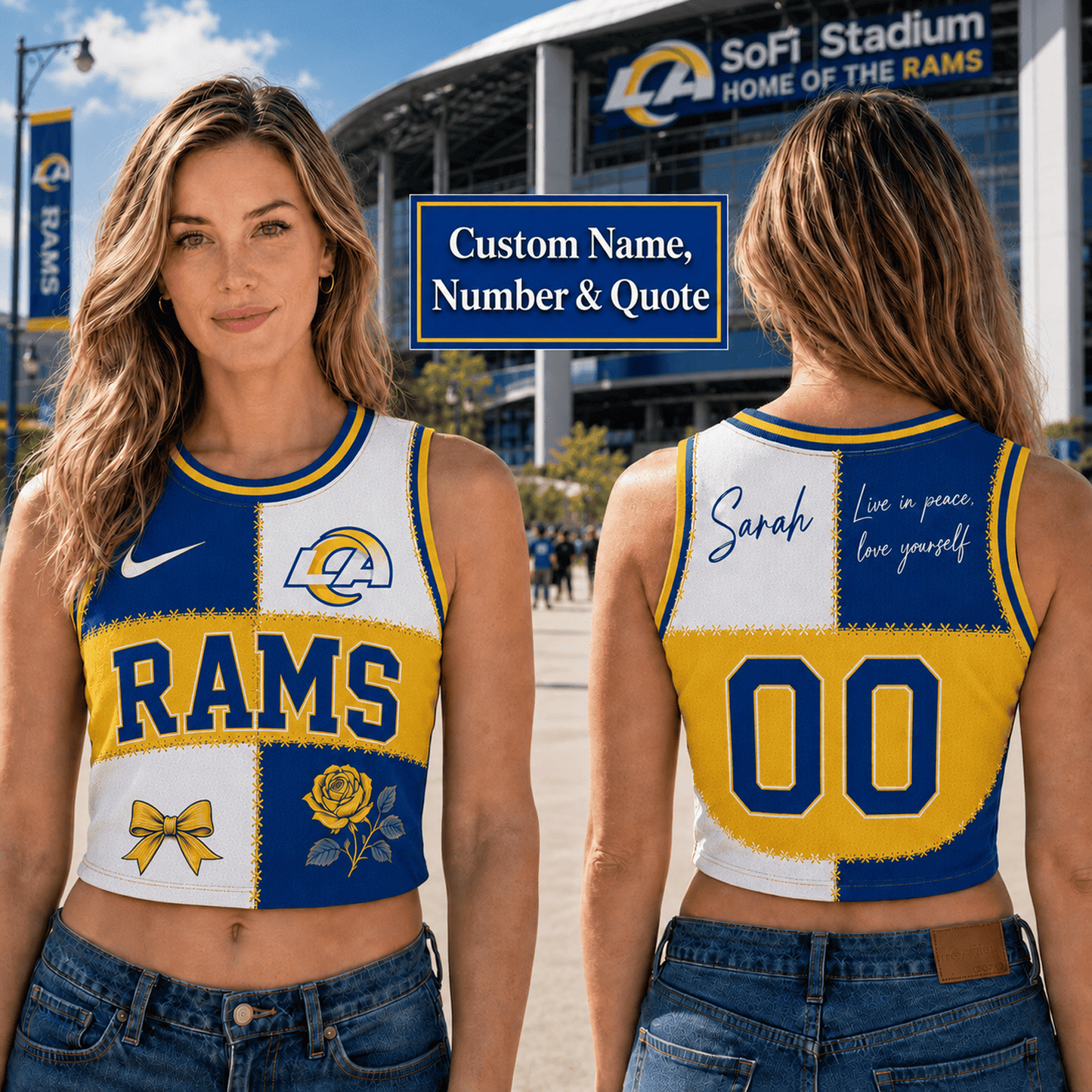 LAR x NFL Premium Women Croptop Tank Top