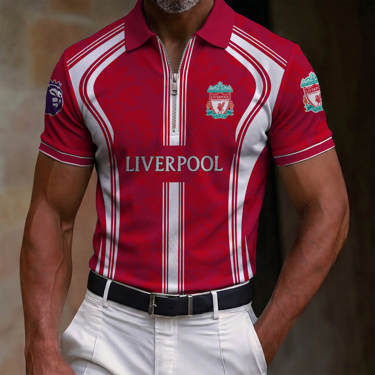 LIV x EPL Lapel Zip POLO Shirt