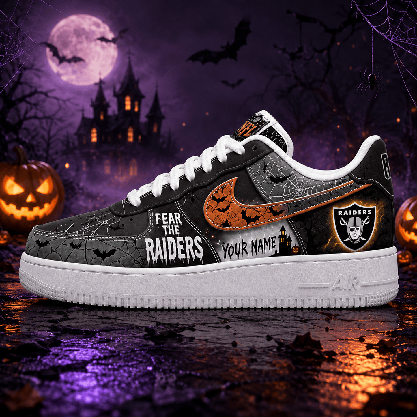 LV x NFL Fear The Team Halloween AF1 Sneakers 1807