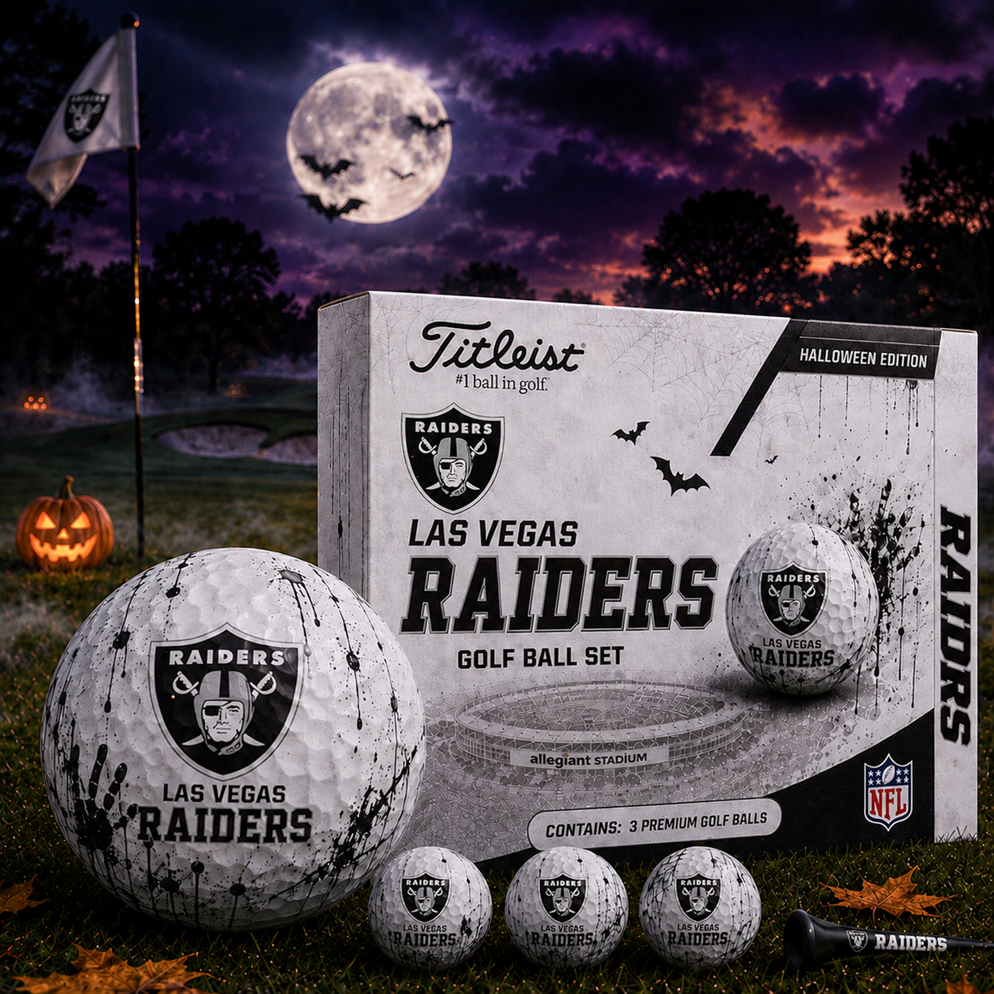 LV x NFL Halloween Edition Golf Ball Set  3 Premium Golf Balls