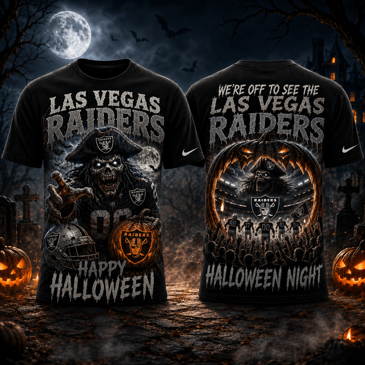 LV x NFL Halloween Game Day 3D Shirt