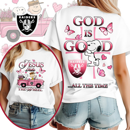 LV x NFL Jesus Take The Wheel God Is Good 3D Shirt